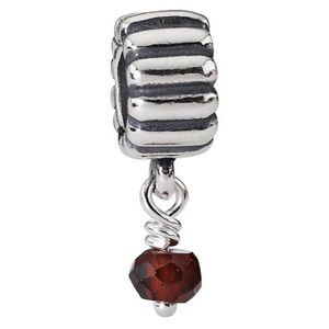 Dangles January Garnet Birthstone Retired Pandora Charm S925 ALE 790166GR